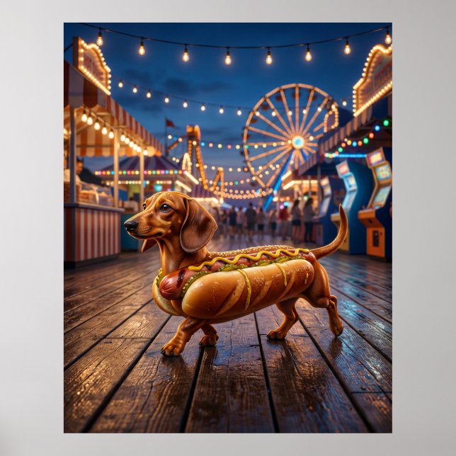 Hot Dog Dachshund Poster (Front)
