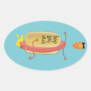 Hot Dog Dare Devil Oval Sticker