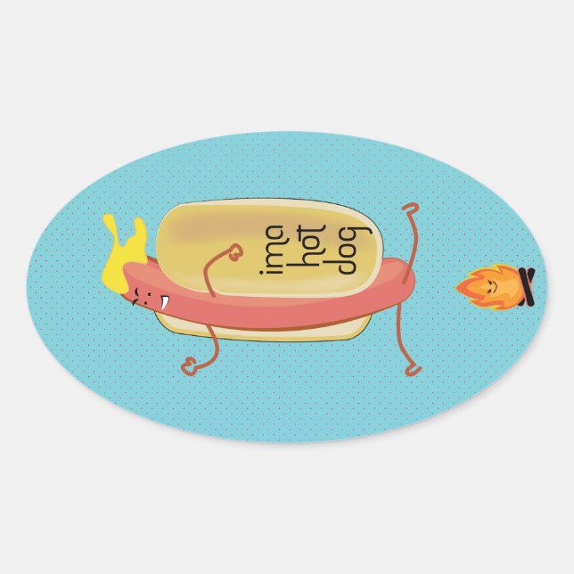 Hot Dog Dare Devil Oval Sticker (Front)