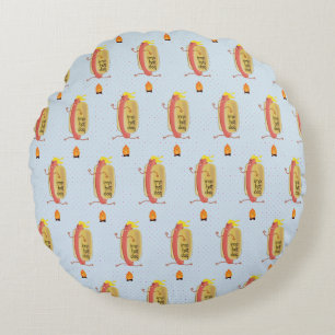 Hot Dog Dare Devil Round Cushion