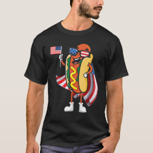 Hot Dog Day Sunglasses American Flag Usa 4th Of Ju T-Shirt