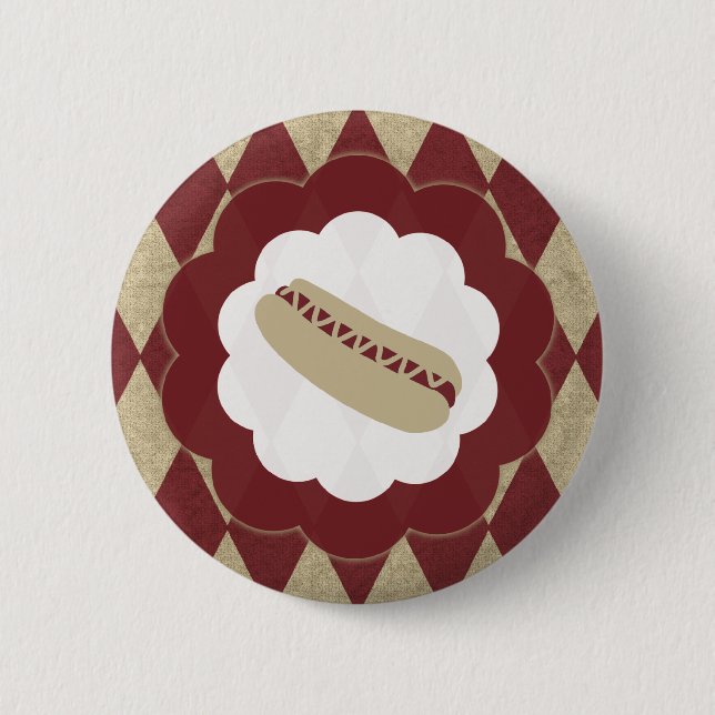 hot dog diamonds 6 cm round badge (Front)