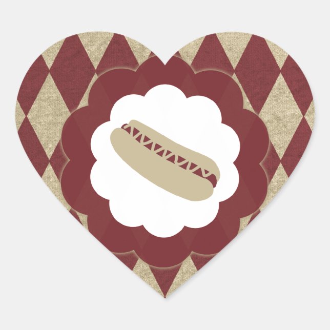 hot dog diamonds heart sticker (Front)