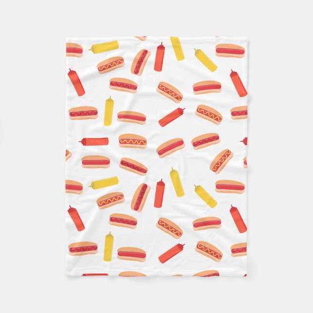 Hot Dog Fast Food BBQ Pattern  Fleece Blanket (Front)