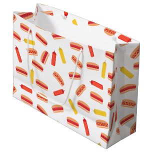 Hot Dog Fast Food BBQ Pattern  Large Gift Bag