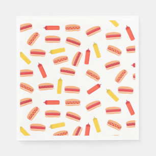 Hot Dog Fast Food BBQ Pattern Napkin