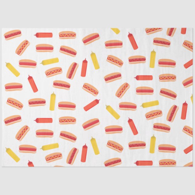 Hot Dog Fast Food BBQ Pattern  Tissue Paper (Front)