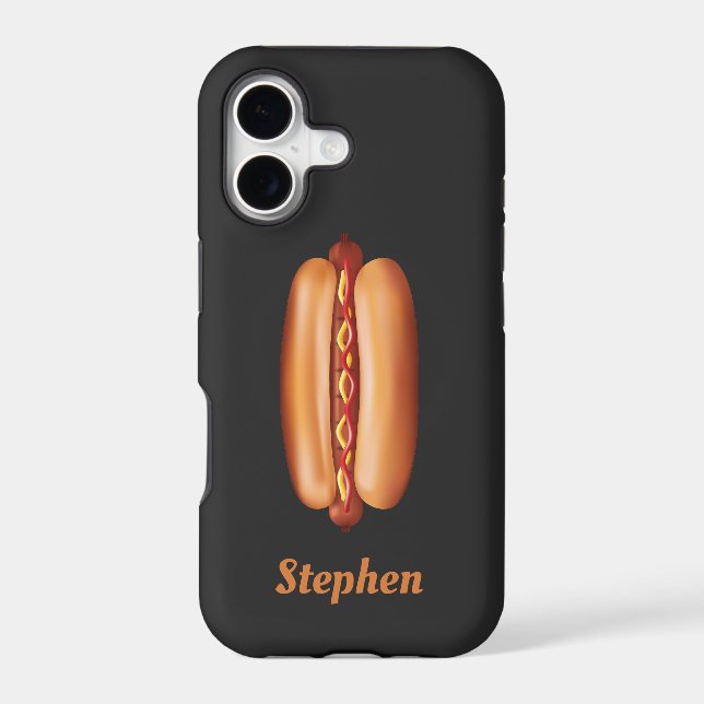 Hot Dog Fast Food Illustration With Custom Name (Back)