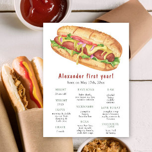 Hot Dog First Birthday Milestone Birthday Poster