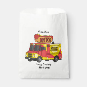 Hot dog food truck cartoon illustration favour bags