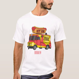Hot dog food truck cartoon illustration T-Shirt