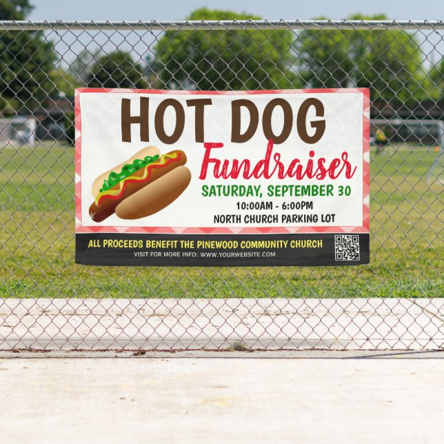 Hot Dog Fundraiser Banner with qr code (Insitu)