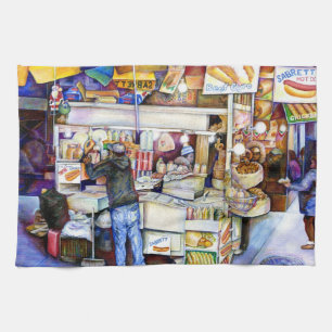 Hot Dog God, New York City Tea Towel