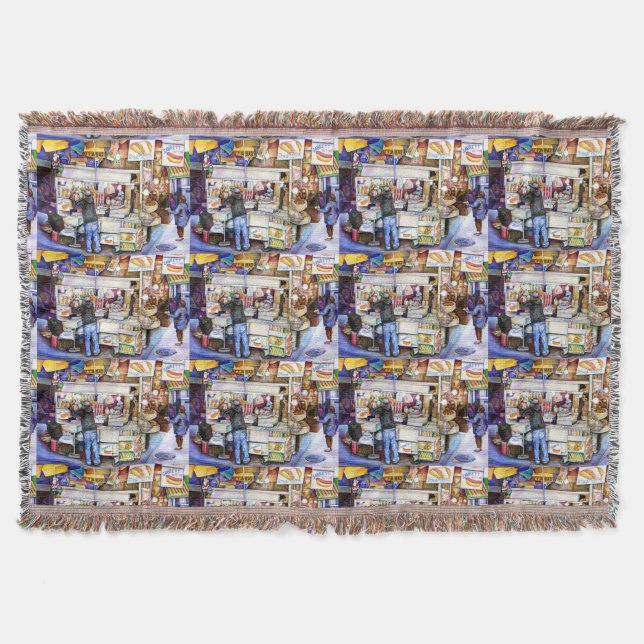Hot Dog God, New York Throw Blanket (Front)