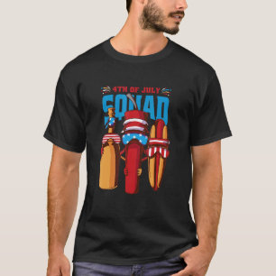 Hot Dog Graphic American Flag 4th July Men Woman M T-Shirt