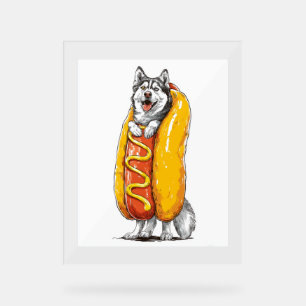 Hot Dog Husky – Funny Food Costume Acrylic Sign