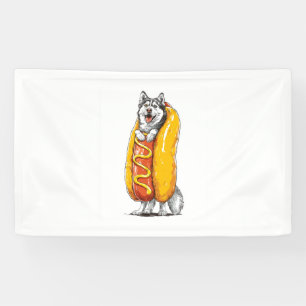 Hot Dog Husky – Funny Food Costume Banner