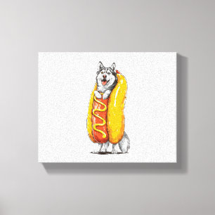 Hot Dog Husky – Funny Food Costume Canvas Print