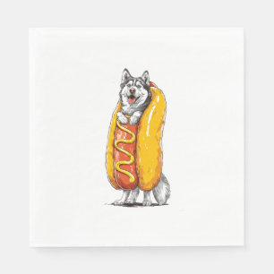Hot Dog Husky – Funny Food Costume Napkin