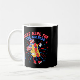 Hot Dog I'm Just Here For The Wieners 4th Of July Coffee Mug