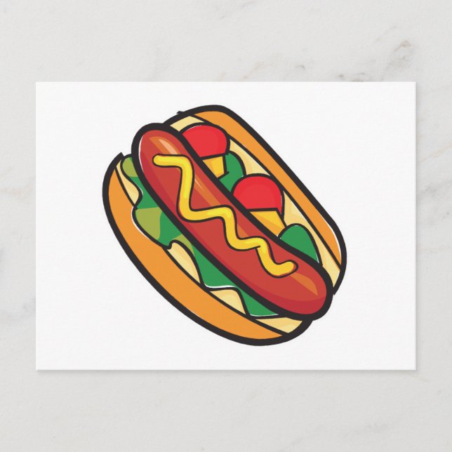 hot dog in bun postcard (Front)