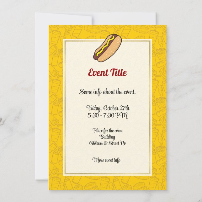Hot Dog Invitation (Back)