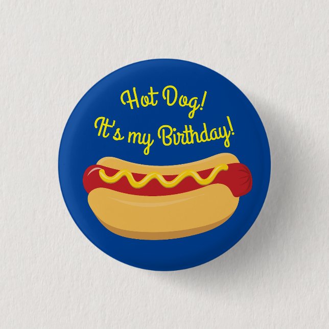 Hot Dog Kids Birthday Party Cook Out Cute 3 Cm Round Badge (Front)