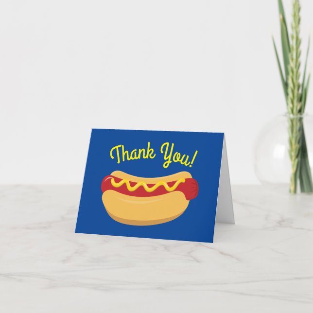 Hot Dog Kids Birthday Party Cook Out Cute Card (Front)