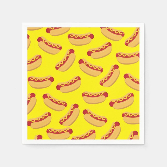 Hot Dog Kids Birthday Party Cook Out Cute Napkin (Front)
