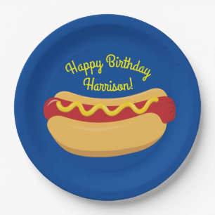 Hot Dog Kids Birthday Party Cook Out Cute Paper Plate