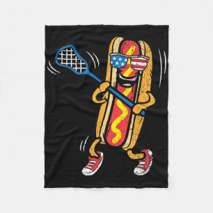 Hot-dog Lacrosse Player 4th Of July Sport American Fleece Blanket