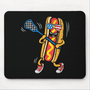 Hot-Dog Lacrosse Player 4th Of July Sport Mouse Pad