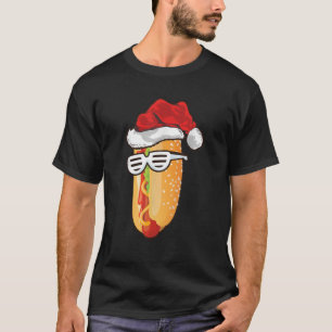 Hot Dog Lover Gift Santa Hat Hot Dog Christmas T S T-Shirt