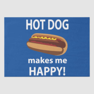 Hot Dog Makes Me Happy Hot Dog Tissue Paper