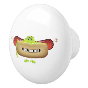 HOT DOG MAN CERAMIC KNOB