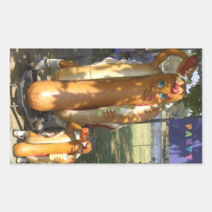 Hot Dog Man & Junior Statue Rectangular Sticker
