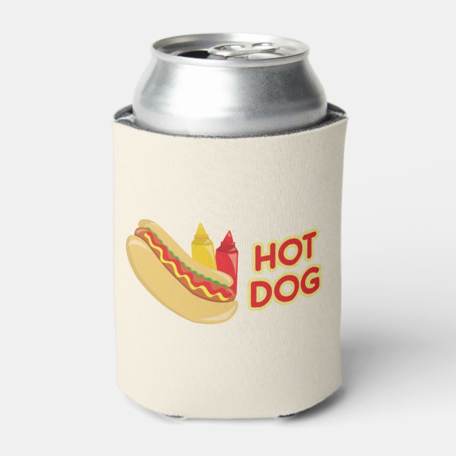 Hot Dog Mustard Ketchup Condiments Personalised Can Cooler (Can Front)