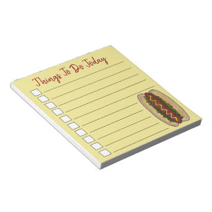 Hot Dog Mustard Relish Foodie To Do List Notepad