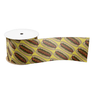 Hot Dog Mustard Relish Frankfurter Hotdog Weiner Satin Ribbon