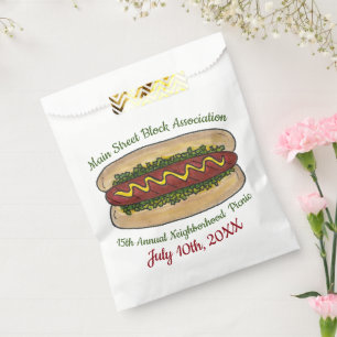 Hot Dog Neighbourhood Reunion Picnic Cookout Party Favour Bags