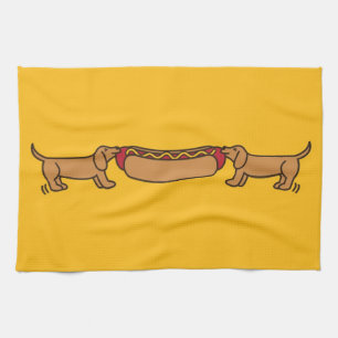 Hot Dog-O-War Tea Towel