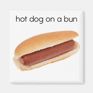 Hot Dog on a Bun Refrigerator Magnet