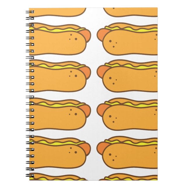 Hot dog on a bun spiral notebook (Front)
