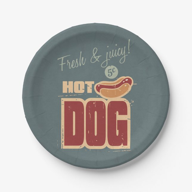 Hot Dog Paper Plate (Front)