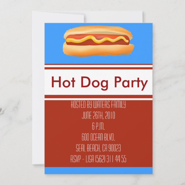 Hot Dog Party Invitation (Front)