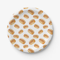 Hot Dog Pattern Birthday Paper Plates – Kids Summe