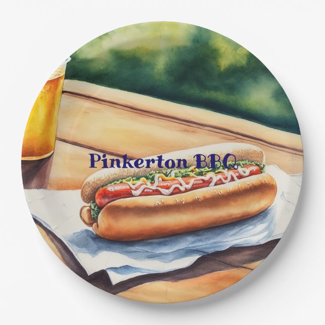 Hot Dog Personalised Paper Plate (Front)