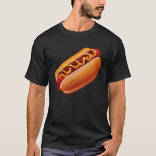 Hot Dog Pixel 8 bit Retro Hungry Byte Grilled Food T-Shirt