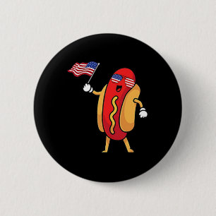 Hot Dog Pocket American Flag Freedom Patriotic 4th 6 Cm Round Badge