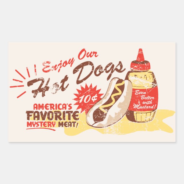 Hot Dog Rectangle Stickers (Front)